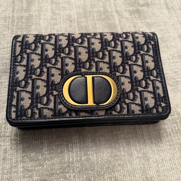 Christian Dior Oblique 30 Montaigne 2-In-1 Pouch Blue - Picture 1 of 13